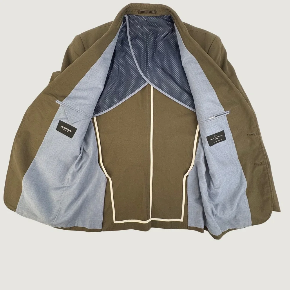 Combatant Gentlemen Blazer Mens 40R Olive Green Unstructured Cotton Jacket